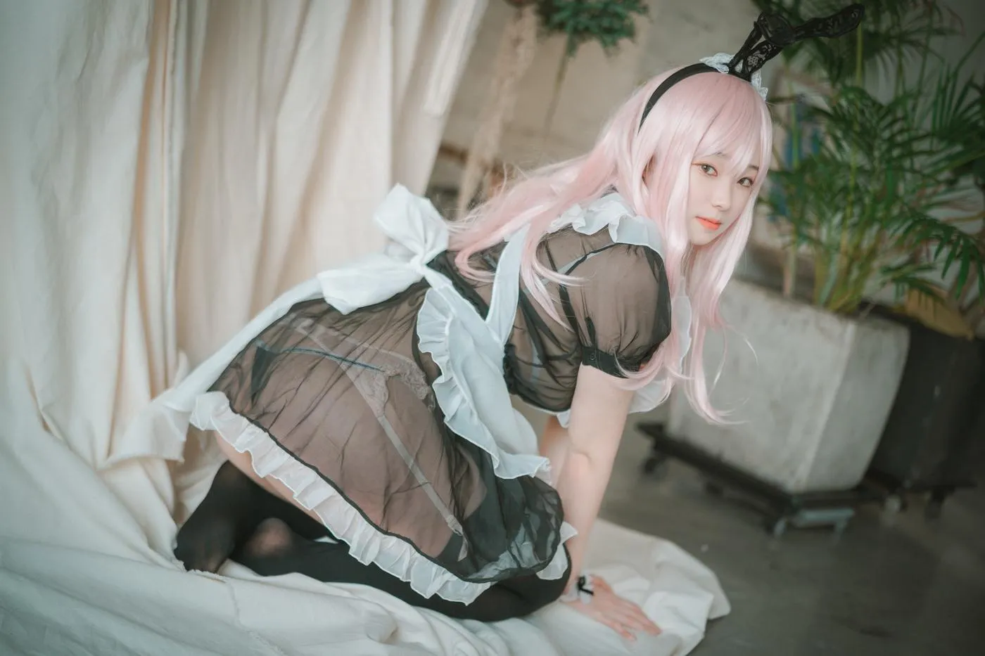 Bambi밤비 – NO.65 [DJAWA] Sheer Bunny Maid [51P]插图1